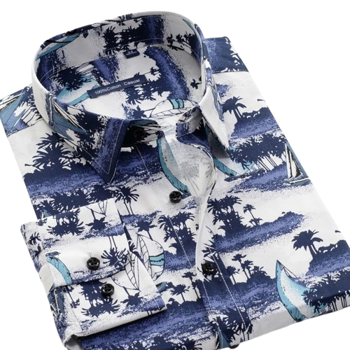 Men's Casual Printed Full Sleeve Shirt - Multicolor | FSS-10