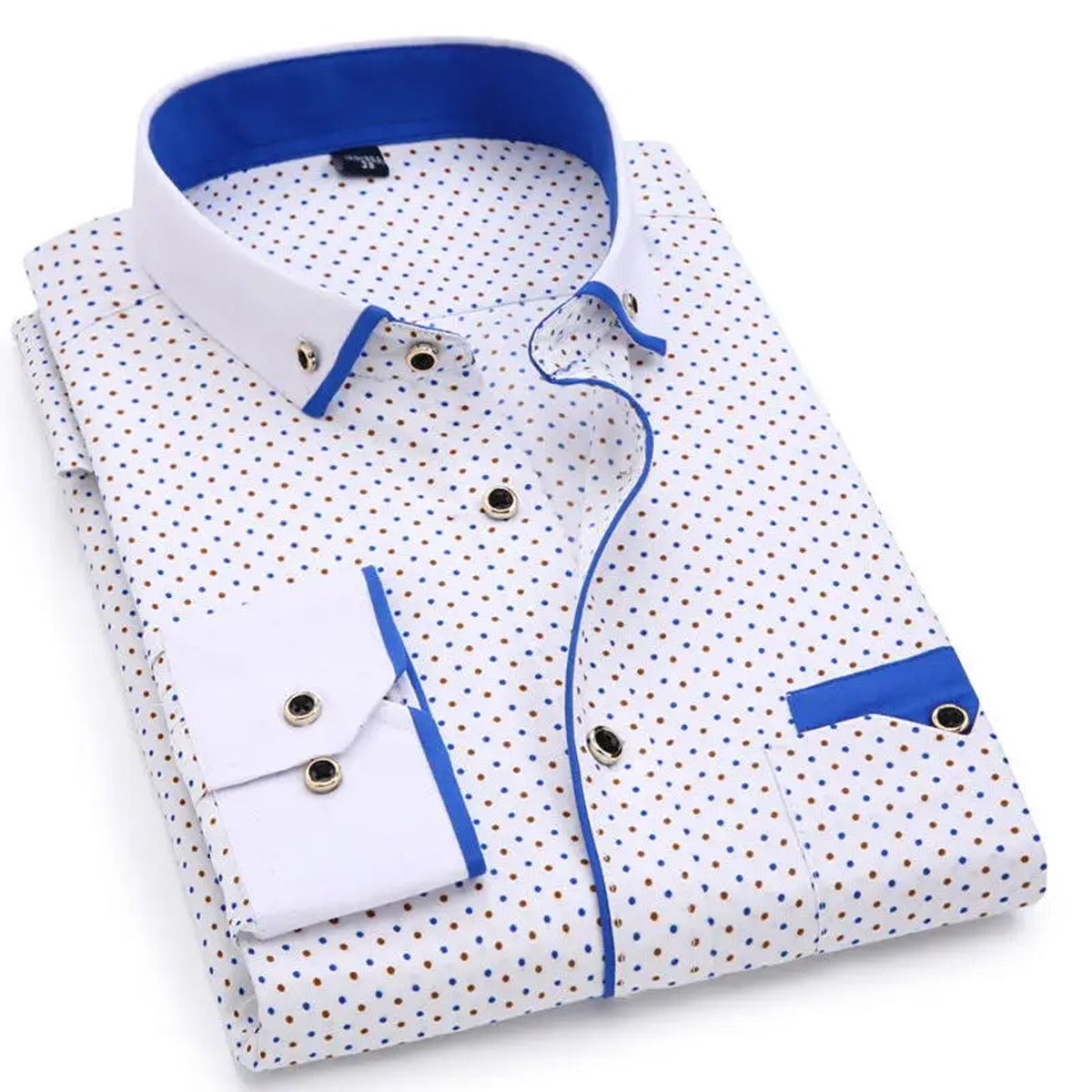 Men's Casual Printed Full Sleeve Shirt - Multicolor |White