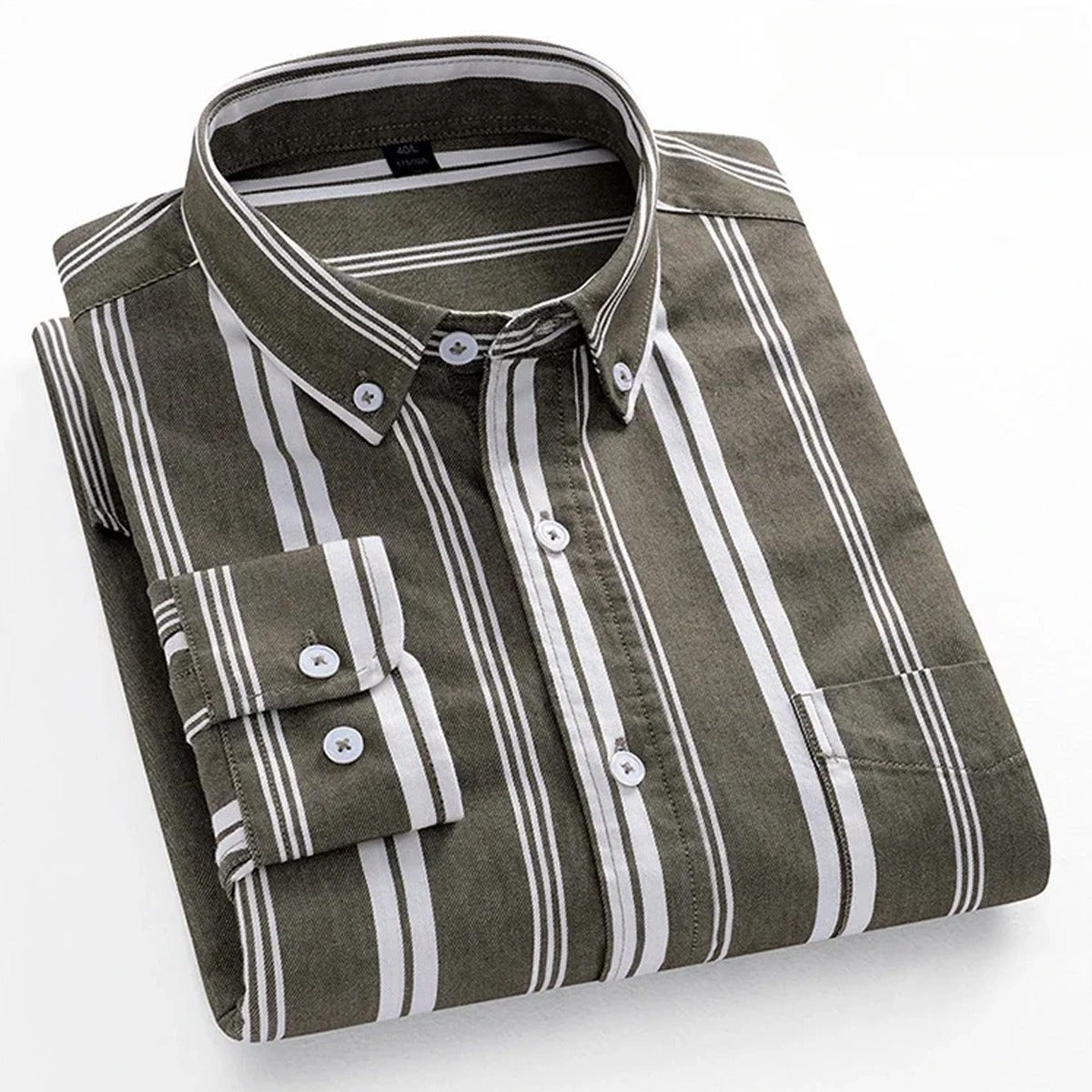 Vintage Cotton Men's Shirt Striped Loose Korean Style Coat Lazy Breathable Shirt Men