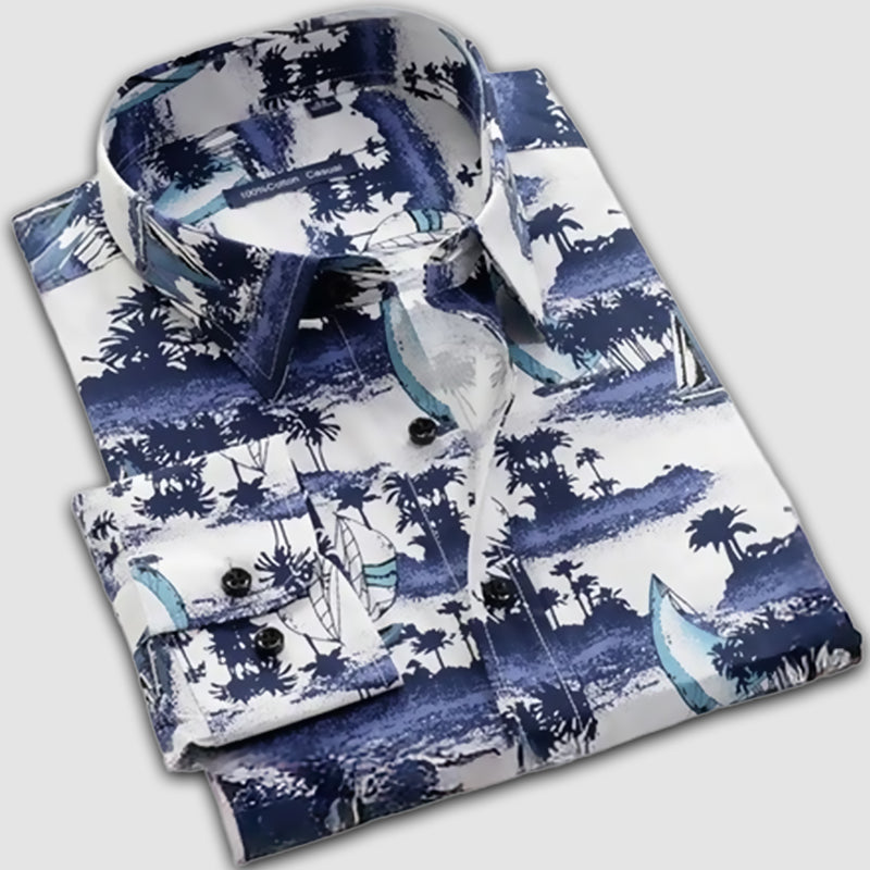 Men's Casual Printed Full Sleeve Shirt - Multicolor | FSS-10